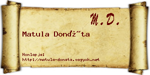 Matula Donáta névjegykártya